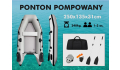 pompowany PONTON 2-osobowy 245x135cm dingy zestaw wiosła pompka max 240kg